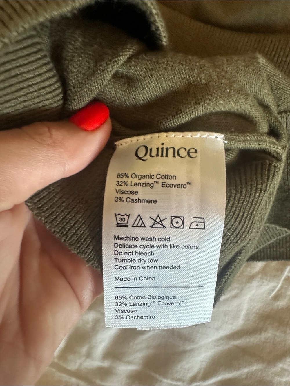 Quince Olive Green Crewneck Sweater - Picture 5 of 5